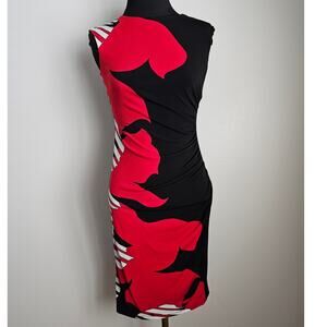 EUC Joseph Ribkoff Women's Fitted Ruched Sheath Jersey Dress 4